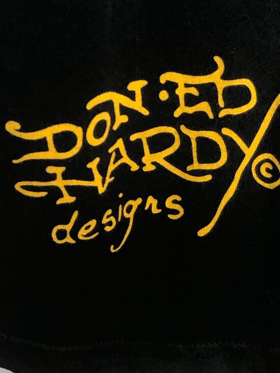 Ed Hardy Designs Mens T Shirt Black Skull Poker Dice Money Size 3XL - Picture 12 of 12